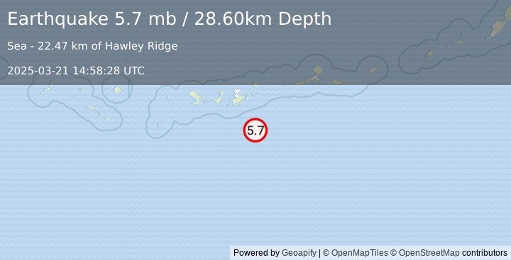 Earthquake ANDREANOF ISLANDS, ALEUTIAN IS. (5.7 mb) (2025-03-21 14:58:26 UTC)