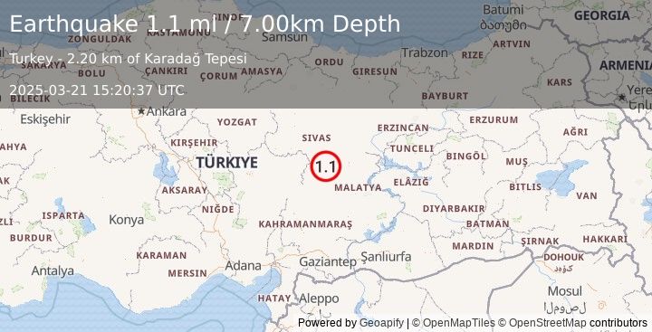 Earthquake CENTRAL TURKEY (1.1 ml) (2025-03-21 15:20:37 UTC)