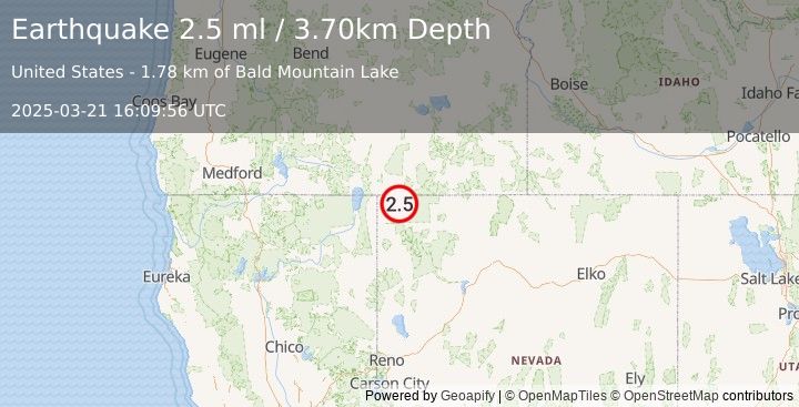 Earthquake NEVADA (2.5 ml) (2025-03-21 16:09:56 UTC)