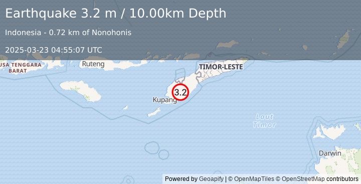 Earthquake TIMOR REGION (3.2 m) (2025-03-23 04:55:07 UTC)