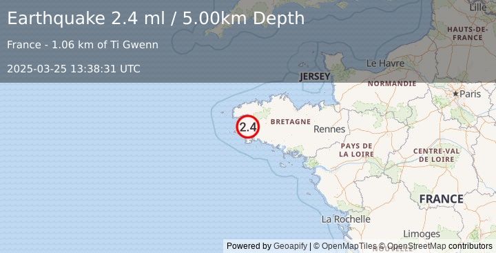 Earthquake FRANCE (2.4 ml) (2025-03-25 13:38:31 UTC)