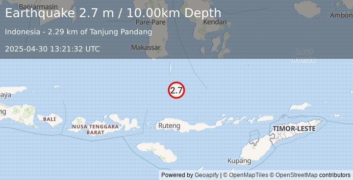 Earthquake FLORES SEA (2.7 m) (2025-04-30 13:21:32 UTC)