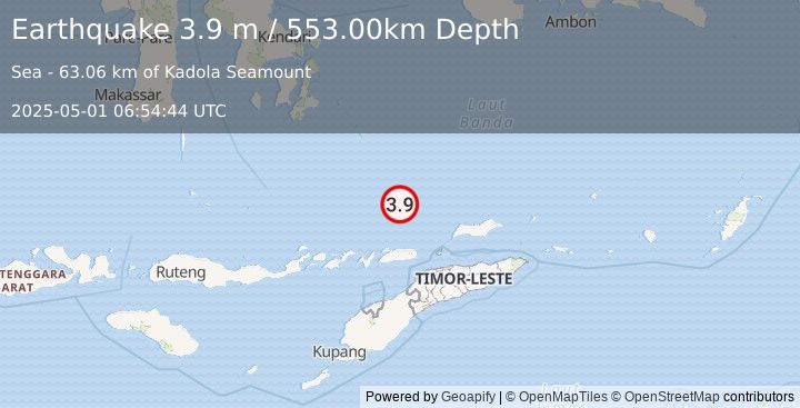 Earthquake BANDA SEA (3.9 m) (2025-05-01 06:54:44 UTC)