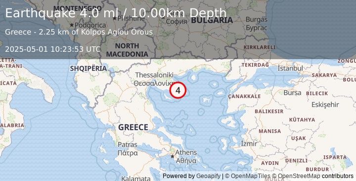 Earthquake GREECE (4.0 ml) (2025-05-01 10:23:53 UTC)