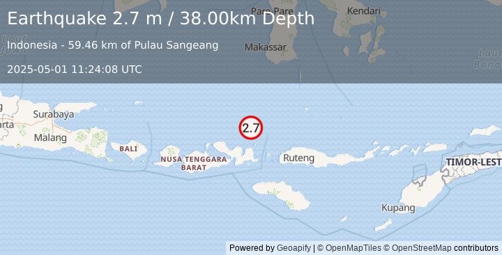 Earthquake FLORES SEA (2.7 m) (2025-05-01 11:24:08 UTC)