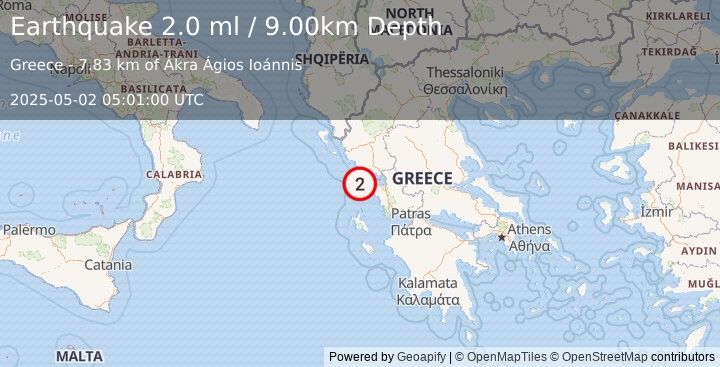 Earthquake GREECE (2.0 ml) (2025-05-02 05:01:00 UTC)