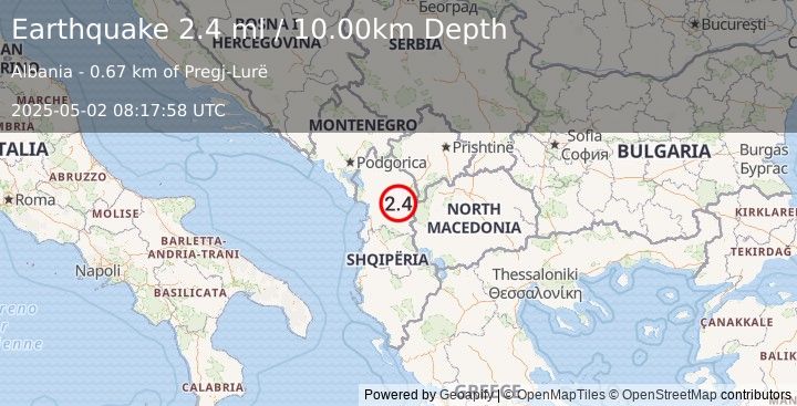 Earthquake ALBANIA (2.4 ml) (2025-05-02 08:17:59 UTC)
