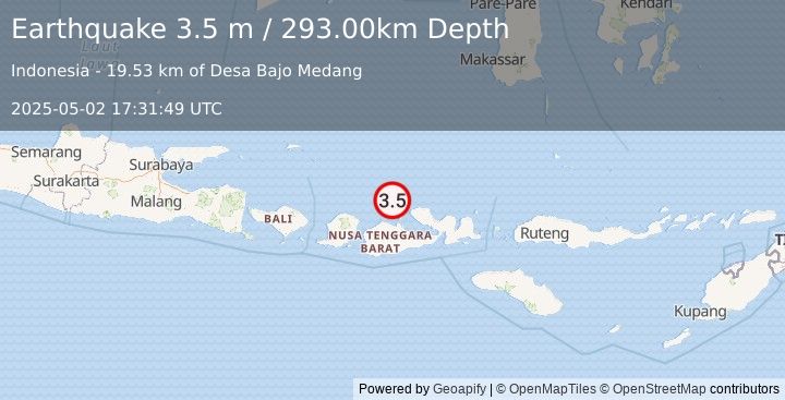Earthquake BALI SEA (3.5 m) (2025-05-02 17:31:49 UTC)