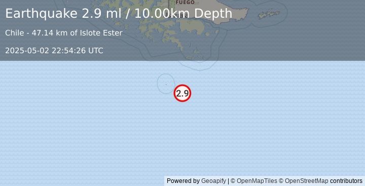 Earthquake DRAKE PASSAGE (2.9 ml) (2025-05-02 22:54:26 UTC)