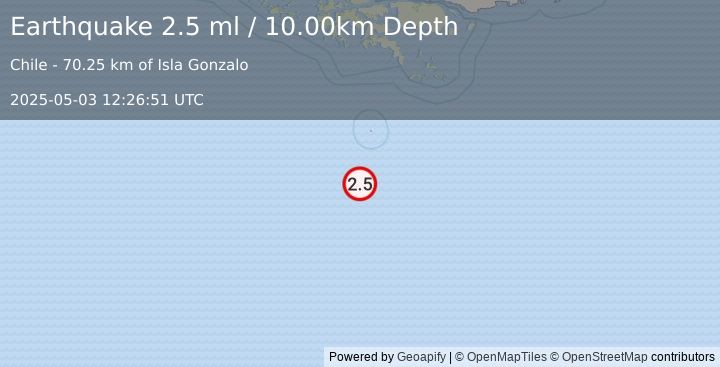 Earthquake DRAKE PASSAGE (2.5 ml) (2025-05-03 12:26:51 UTC)