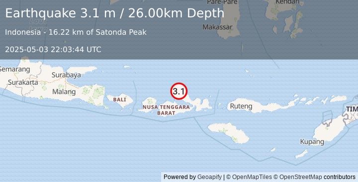 Earthquake BALI SEA (3.1 m) (2025-05-03 22:03:44 UTC)