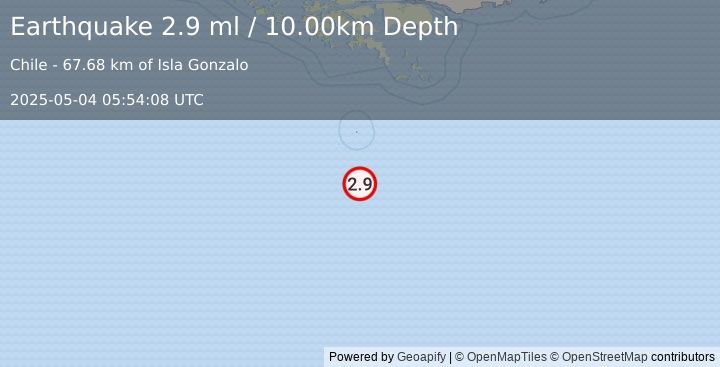 Earthquake DRAKE PASSAGE (2.9 ml) (2025-05-04 05:54:08 UTC)