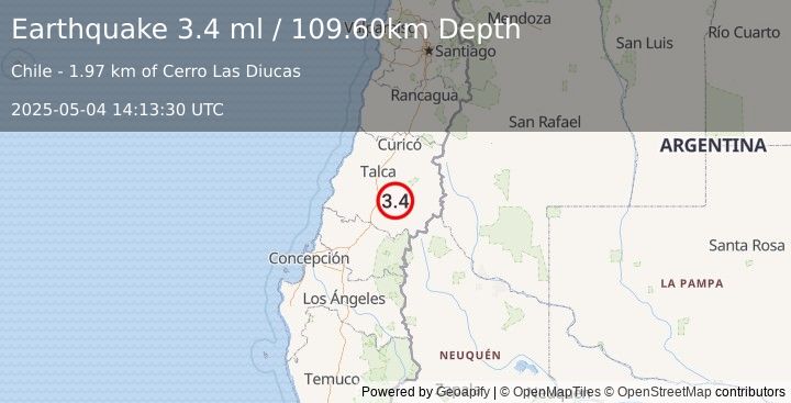 Earthquake MAULE, CHILE (3.4 ml) (2025-05-04 14:13:30 UTC)