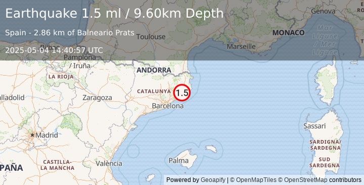 Earthquake SPAIN (1.5 ml) (2025-05-04 14:40:57 UTC)