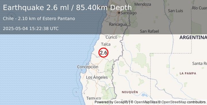 Earthquake MAULE, CHILE (2.6 ml) (2025-05-04 15:22:38 UTC)