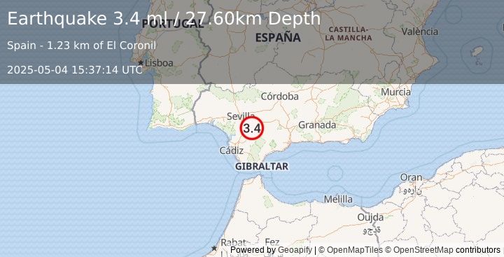 Earthquake SPAIN (3.4 ml) (2025-05-04 15:37:14 UTC)