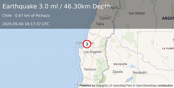 Earthquake BIO-BIO, CHILE (3.0 ml) (2025-05-04 16:17:37 UTC)