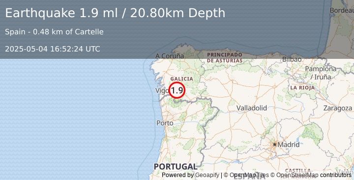 Earthquake SPAIN (1.9 ml) (2025-05-04 16:52:24 UTC)