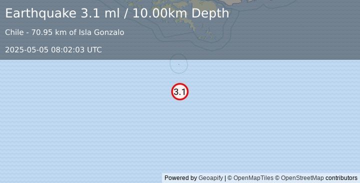 Earthquake DRAKE PASSAGE (3.1 ml) (2025-05-05 08:02:03 UTC)