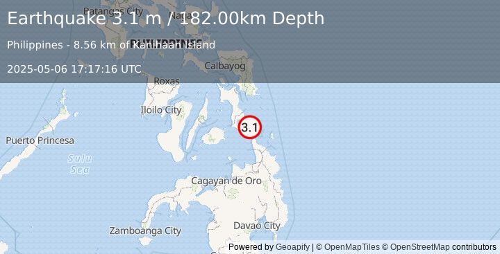 Earthquake LEYTE, PHILIPPINES (3.1 m) (2025-05-06 17:17:16 UTC)