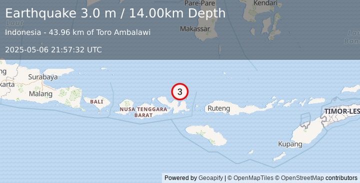 Earthquake FLORES SEA (3.0 m) (2025-05-06 21:57:32 UTC)