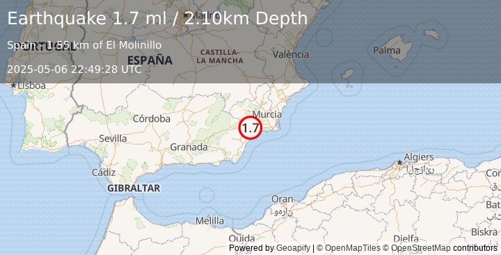 Earthquake SPAIN (1.7 ml) (2025-05-06 22:49:28 UTC)