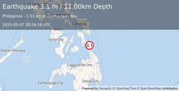 Earthquake LEYTE, PHILIPPINES (3.1 m) (2025-05-07 20:26:19 UTC)