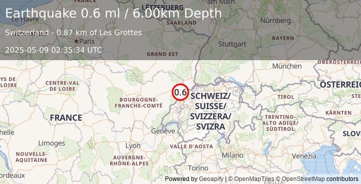 Earthquake SWITZERLAND (0.6 ml) (2025-05-09 02:35:34 UTC)