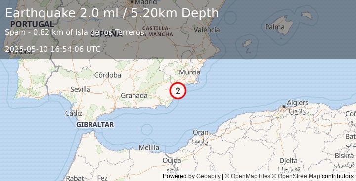 Earthquake SPAIN (2.0 ml) (2025-05-10 16:54:06 UTC)