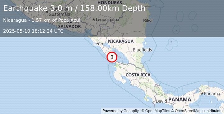 Earthquake NICARAGUA (3.0 m) (2025-05-10 18:12:24 UTC)