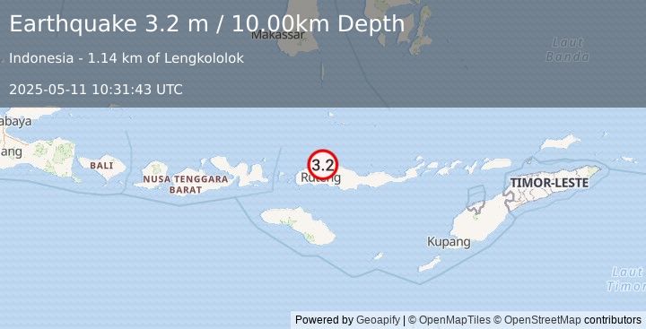 Earthquake FLORES REGION, INDONESIA (3.2 m) (2025-05-11 10:31:43 UTC)
