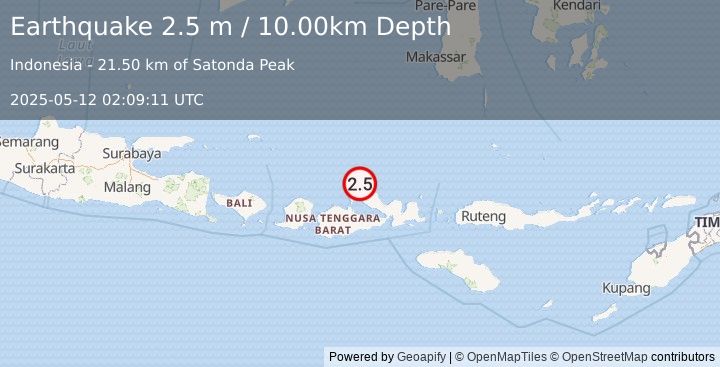Earthquake BALI SEA (2.5 m) (2025-05-12 02:09:11 UTC)