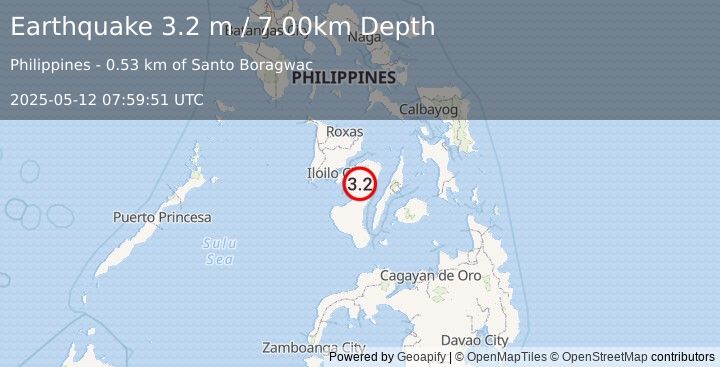 Earthquake NEGROS- CEBU REG, PHILIPPINES (3.2 m) (2025-05-12 07:59:51 UTC)