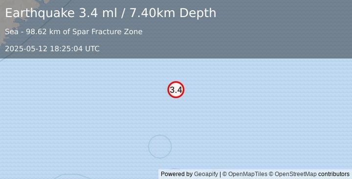 Earthquake ICELAND REGION (3.4 ml) (2025-05-12 18:25:04 UTC)