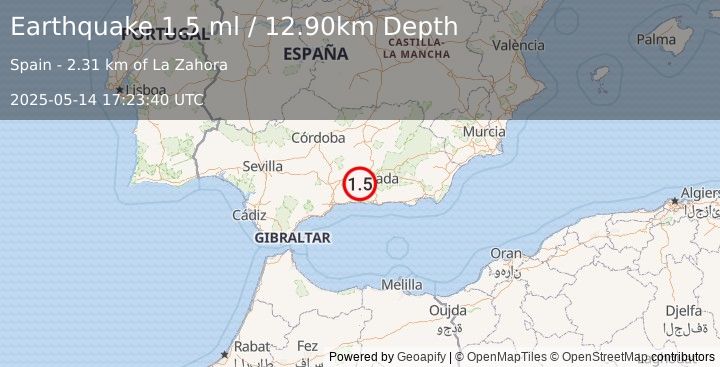 Earthquake SPAIN (1.5 ml) (2025-05-14 17:23:40 UTC)