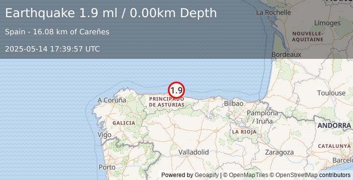 Earthquake SPAIN (1.9 ml) (2025-05-14 17:39:57 UTC)