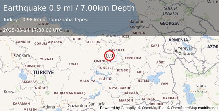 Earthquake EASTERN TURKEY (0.9 ml) (2025-05-14 17:30:06 UTC)