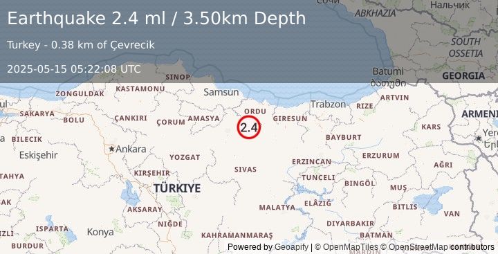 Earthquake CENTRAL TURKEY (2.4 ml) (2025-05-15 05:22:08 UTC)