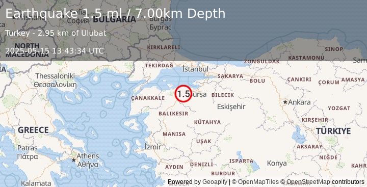 Earthquake WESTERN TURKEY (1.5 ml) (2025-05-15 13:43:34 UTC)
