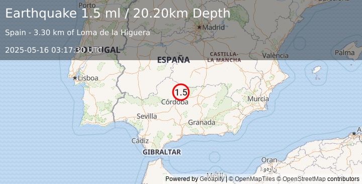 Earthquake SPAIN (1.5 ml) (2025-05-16 03:17:30 UTC)