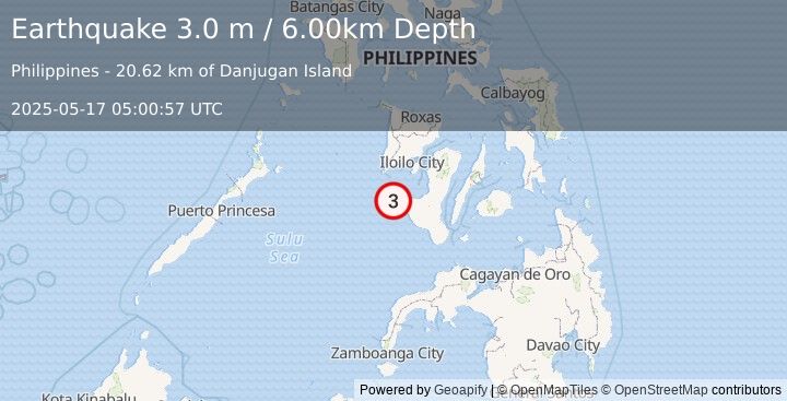 Earthquake NEGROS, PHILIPPINES (3.0 m) (2025-05-17 05:00:57 UTC)