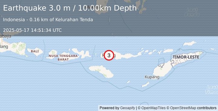 Earthquake FLORES REGION, INDONESIA (3.0 m) (2025-05-17 14:51:34 UTC)