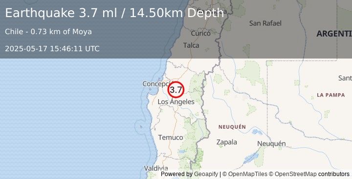 Earthquake BIO-BIO, CHILE (3.9 ml) (2025-05-17 15:46:12 UTC)