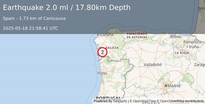 Earthquake SPAIN (2.0 ml) (2025-05-18 21:58:41 UTC)