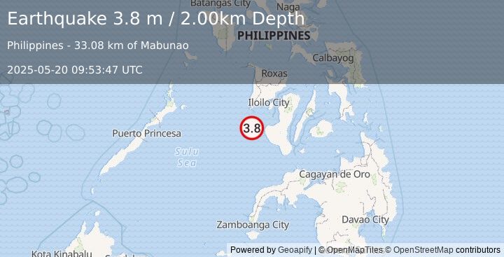 Earthquake NEGROS, PHILIPPINES (3.8 m) (2025-05-20 09:53:47 UTC)