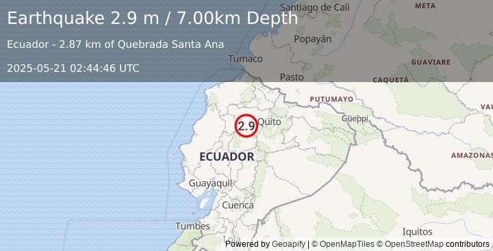 Earthquake ECUADOR (2.9 m) (2025-05-21 02:44:46 UTC)