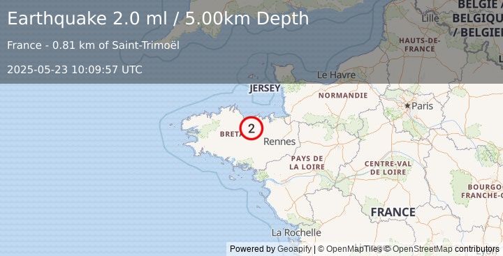 Earthquake FRANCE (2.0 ml) (2025-05-23 10:09:57 UTC)