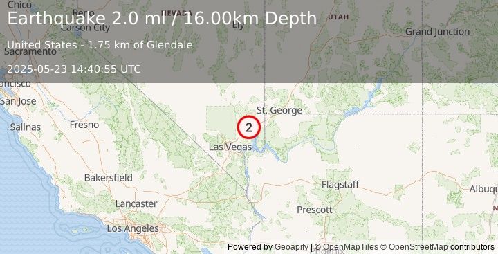 Earthquake NEVADA (2.0 ml) (2025-05-23 14:40:55 UTC)
