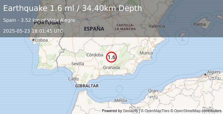 Earthquake SPAIN (1.6 ml) (2025-05-23 18:01:45 UTC)