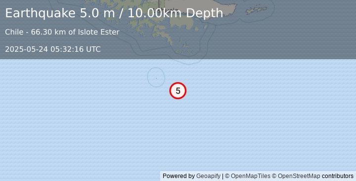Earthquake DRAKE PASSAGE (5.0 mb) (2025-05-24 05:32:15 UTC)